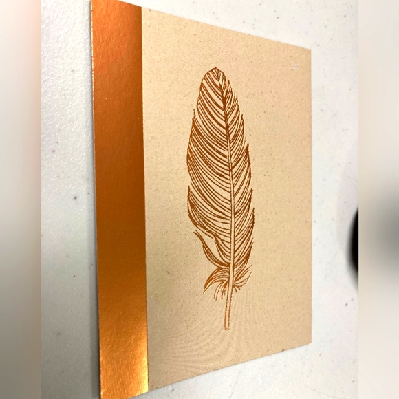Hallmark Copper Feather Note Cards NWT - Picture 2 of 3